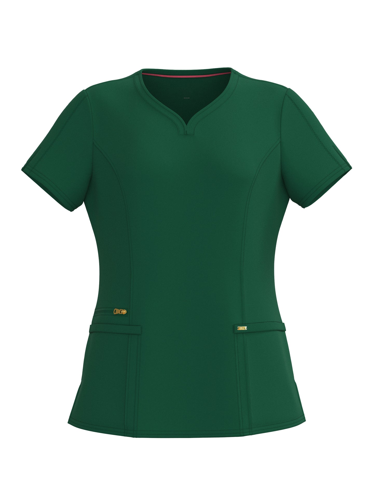 PandaFlex modern neck in Four-Way Stretch Fashion Scrubs Set V-Neck Short Sleeve Scrub Top & Straight Leg Cargo Pants for Nurses with zipper pockets 3372