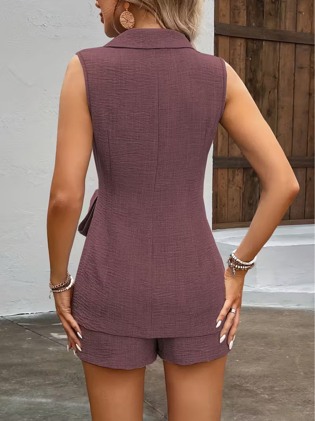 2pcs 2026 Spring/summer New Suit Jacket Vest Wide Leg Pants Set, Available in Multiple Colors