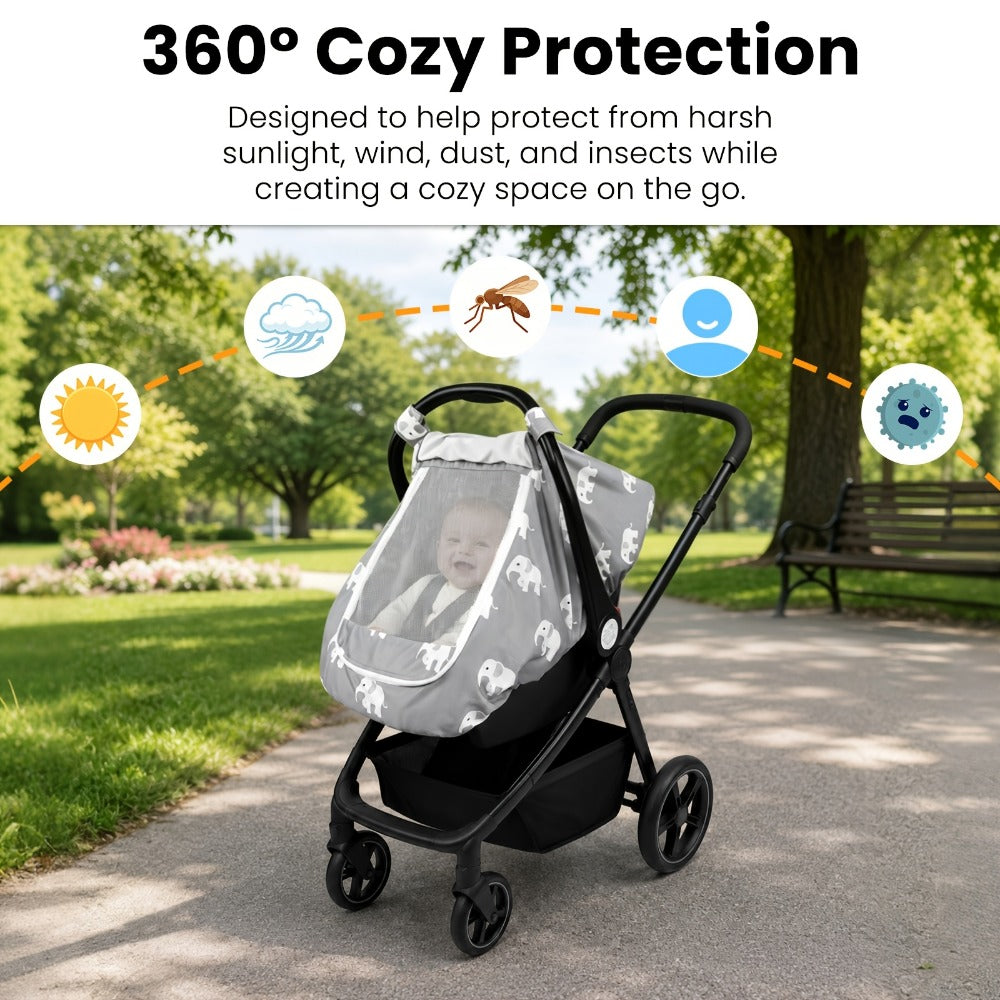 Baby Car Seat Cover - Breathable Beavtaens Covers Stretchy