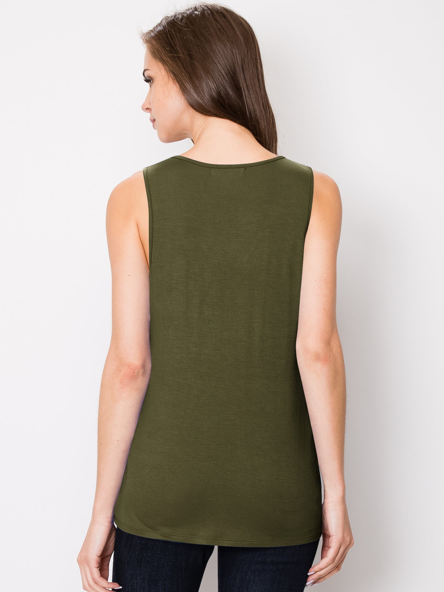 Women's Sleeveless Scoop Neck Loose Fit Tank Top