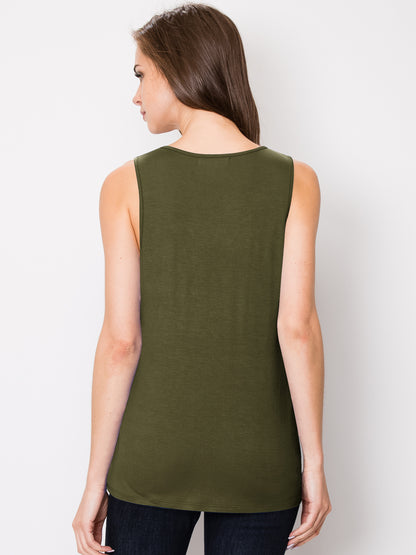 Women's Sleeveless Scoop Neck Loose Fit Tank Top