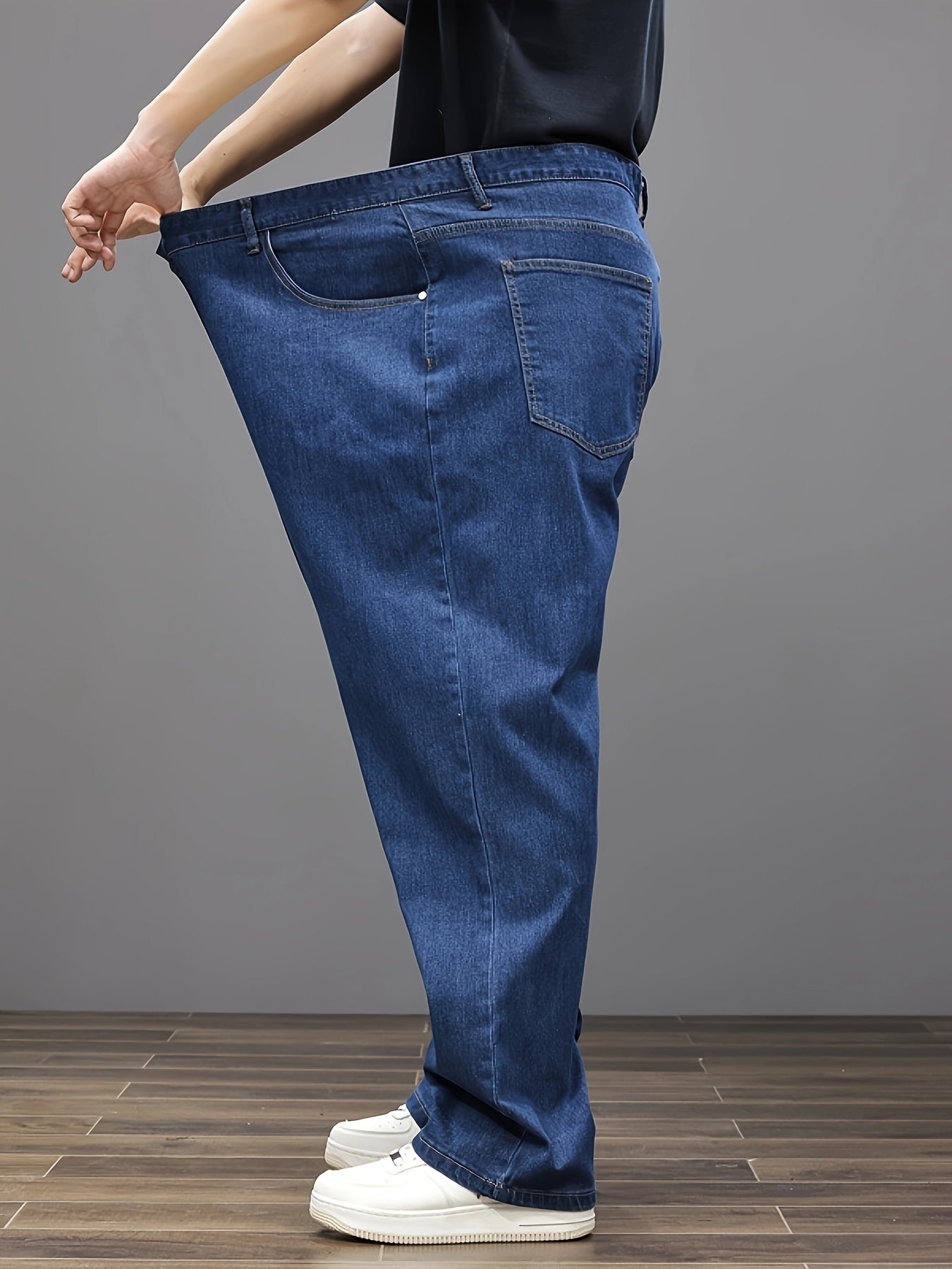 Plus Size Men's Soft & Comfy Jeans - Casual Loose Fit Denim Pants with Pockets, Stretch Rayon Blend for Fall/Winter, PLUS SIZE
