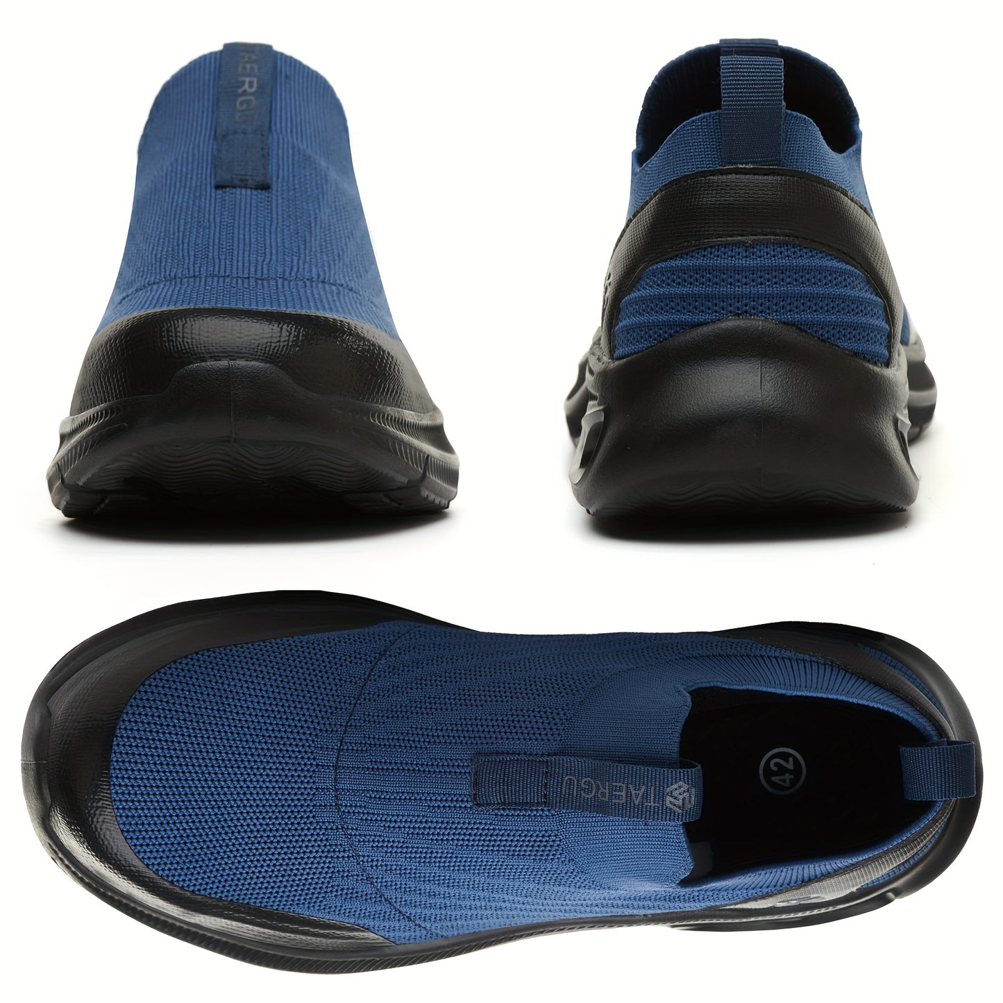 Men'S Lightweight Slip-On Steel Toe Work Shoes - Comfortable Sneakers, Puncture-Resistant Loafers, Work Shoes for Men, Available in Black/Grey/Blue, Sizes US 6-14