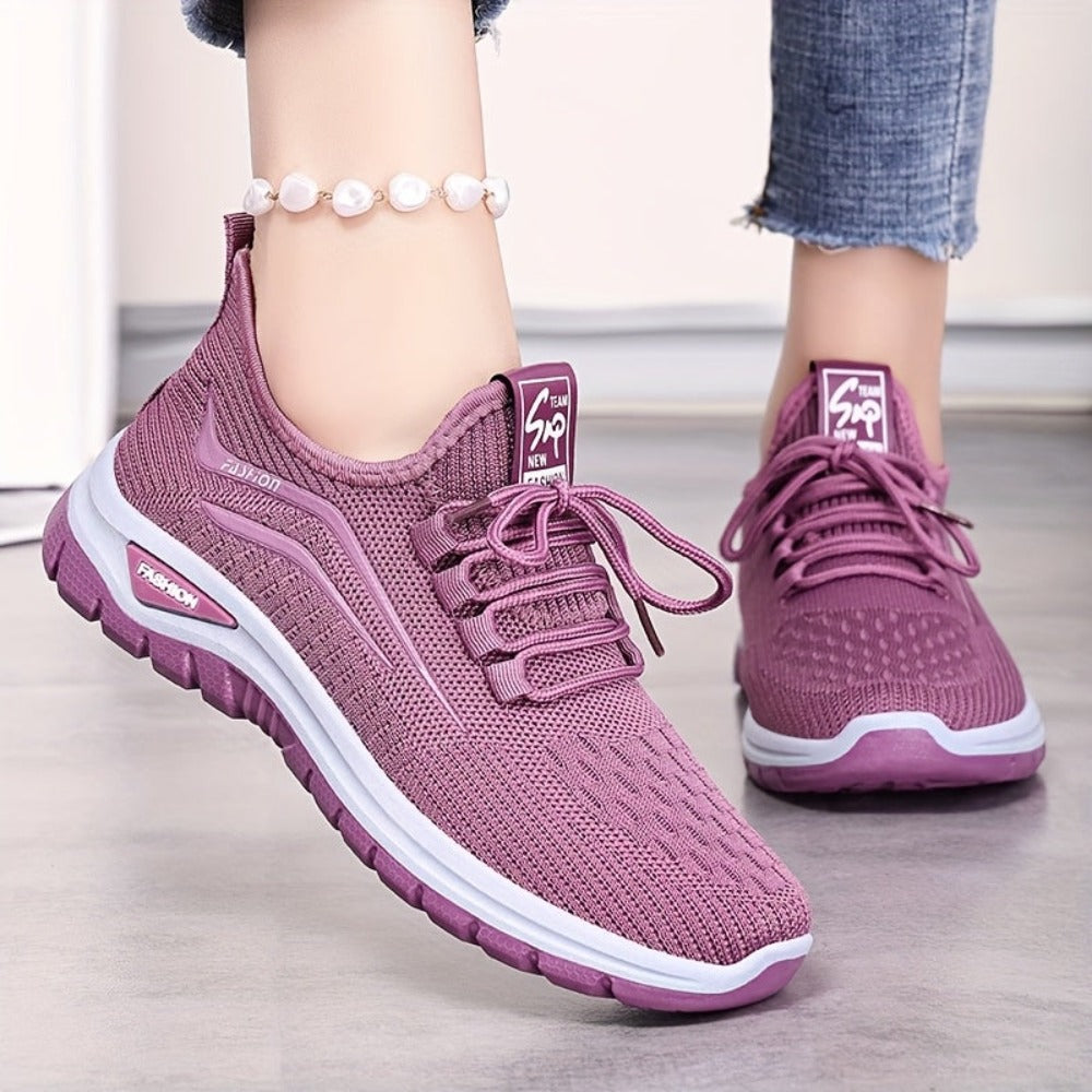 Women's Walking Shoes – Breathable Mesh Cushioned Comfort for Everyday Wear
