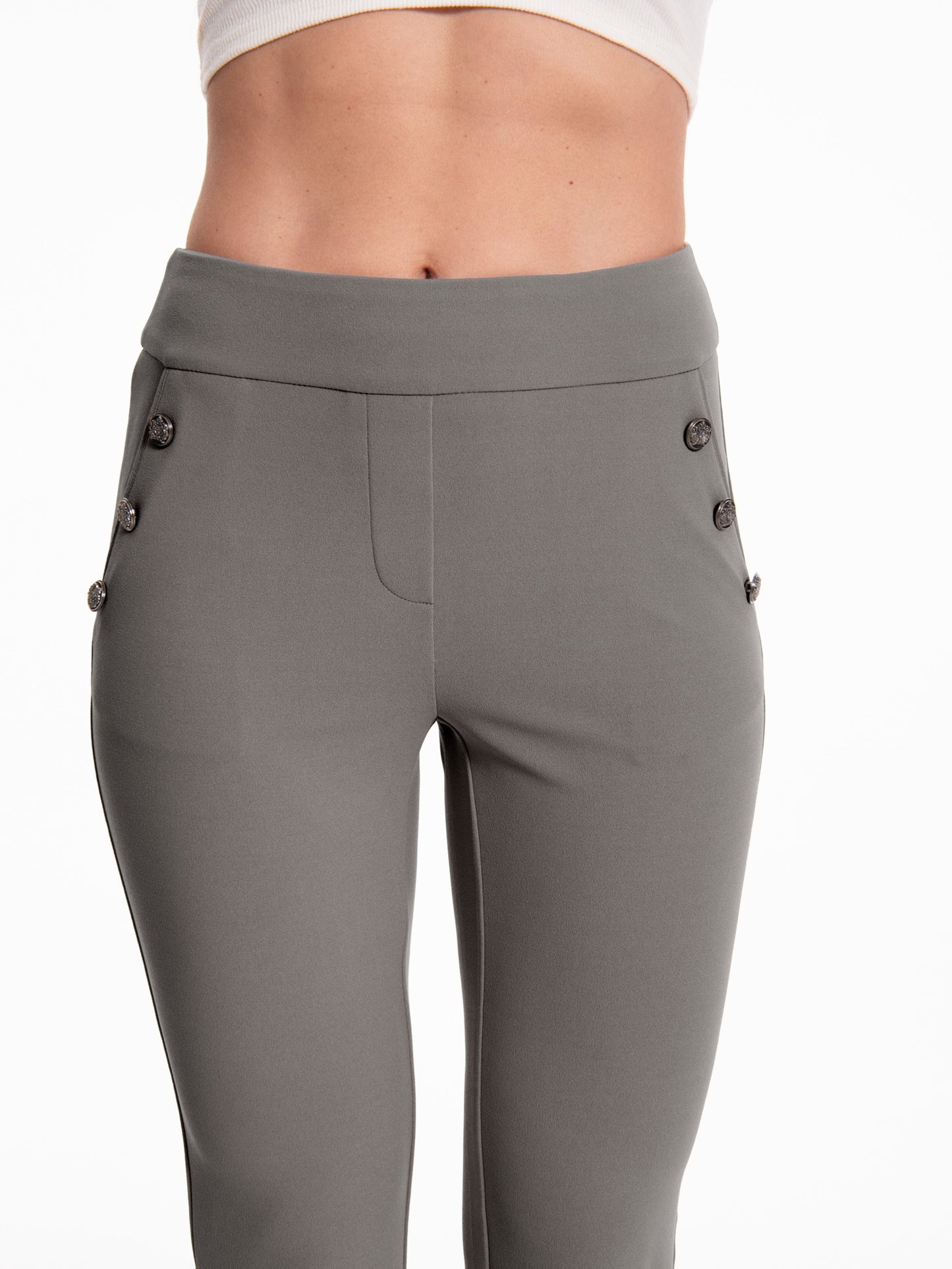 Casual Flare Pants With Sailor Button