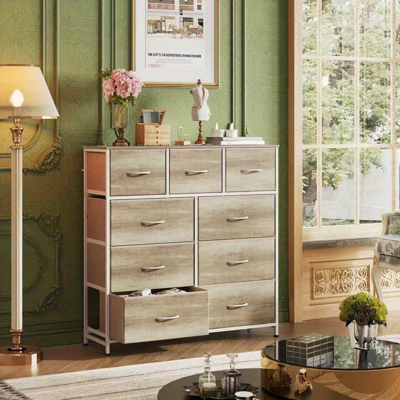 Storage Cabinet Chest of Drawers 9 Drawer Cabinet Multiple Colors Integrated Slide - product view 6