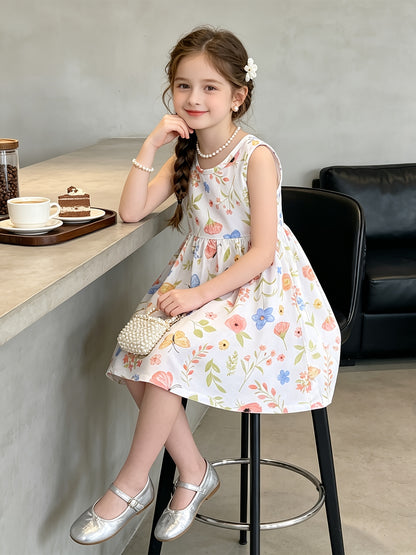 10pcs Set with Random Patterns - Children's Dresses, Summer Fashion, Girls' Beach Dresses, New Style Girls' Vest Dresses