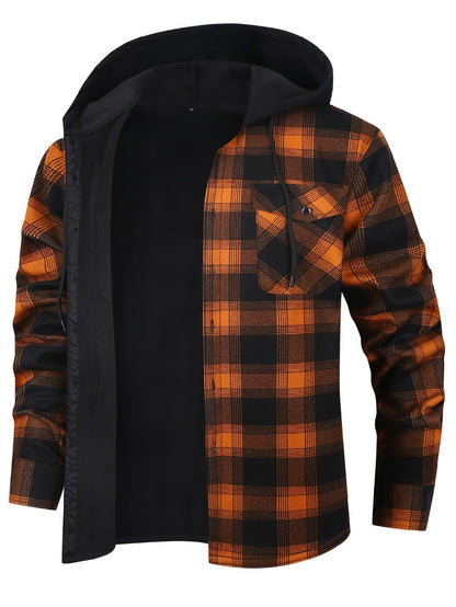 Men's Versatile Fleece Plaid Sweatshirt Everyday 621