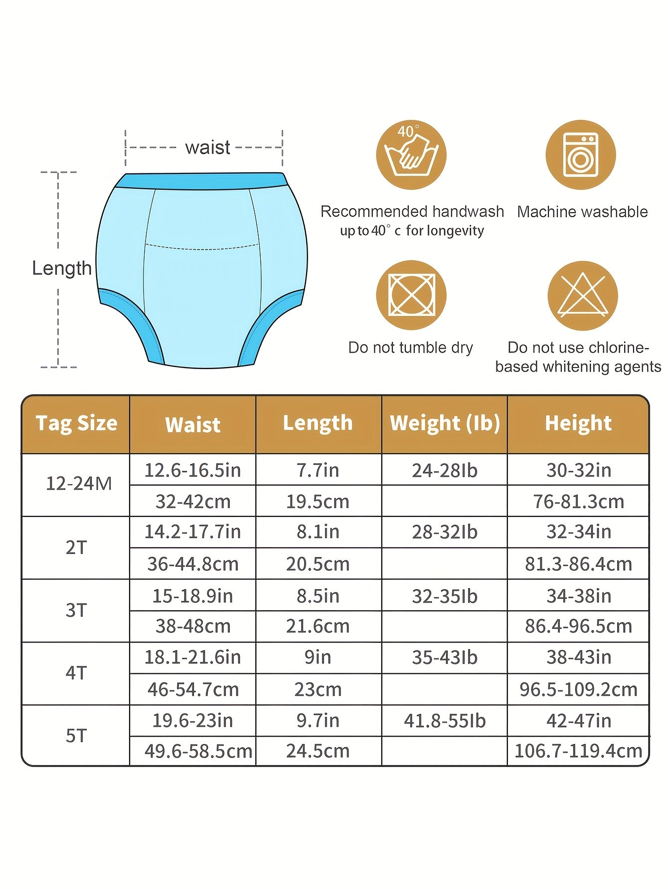 10pcs Potty Training Pants, 100% Absorbent Underwear for Boys