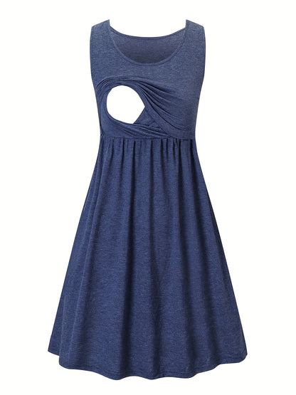 Women'S Maternity Casual Nursing Dresses Sleeveless Comfy Breastfeeding Dress