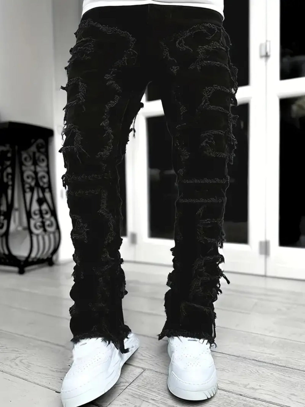 Men's Slim Fit Jeans - Classic Wash Distressed Everyday 377189