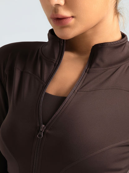Women'S Peach-Print Quick-Dry Sports Top - Ultra-Lightweight Fitness Jacket& Yoga Top With Full-Zip Design - Perfect For Running, The Gym, And Yoga