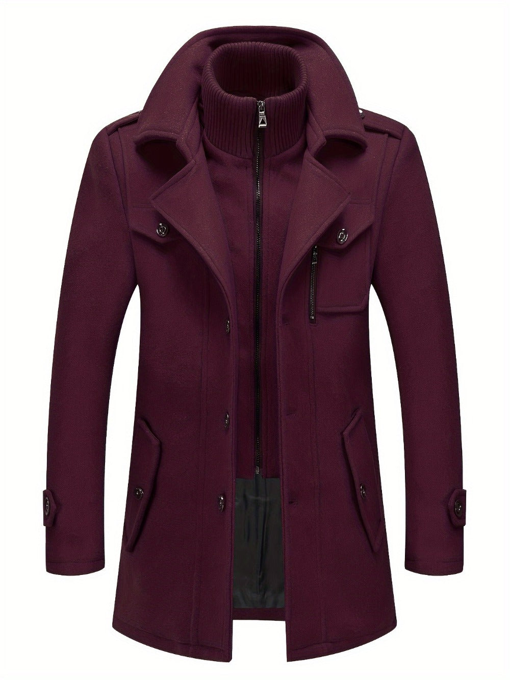 Men's Versatile Fleece Single-Breasted Coat