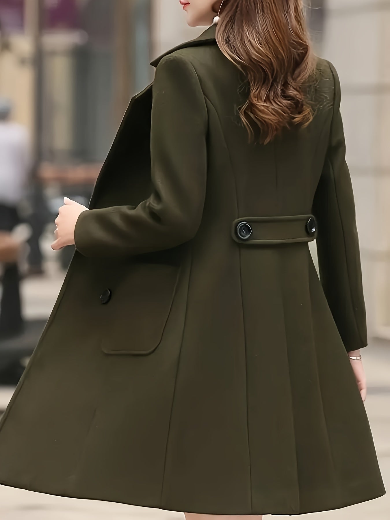 Easter & Mother's Day Gifts,Women's Fashion Solid Open Jacket - Lapel, Double Breasted, Long Sleeves - Perfect for Winter and Fall Fashion