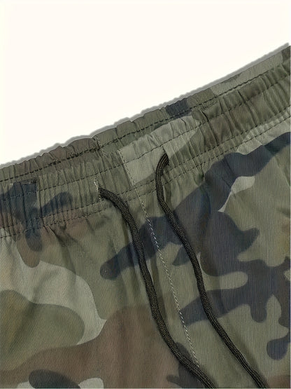 [Father'S Day Gift Choice] 3pcs Camo Cargo Shorts for Men, Knee-Length Shorts with Flap Pockets And for Hiking, Hunting, Fishing, Work Shorts for All Outdoors Activities