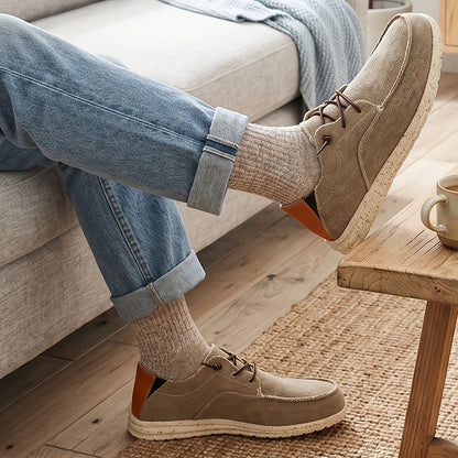 Men's Shoes 2025 New Spring and Autumn Casual Lightweight Thick-soled Canvas Shoes One-leg Couples Sports Soft-soled Loafers Driving Shoes Simple Women's Shoes