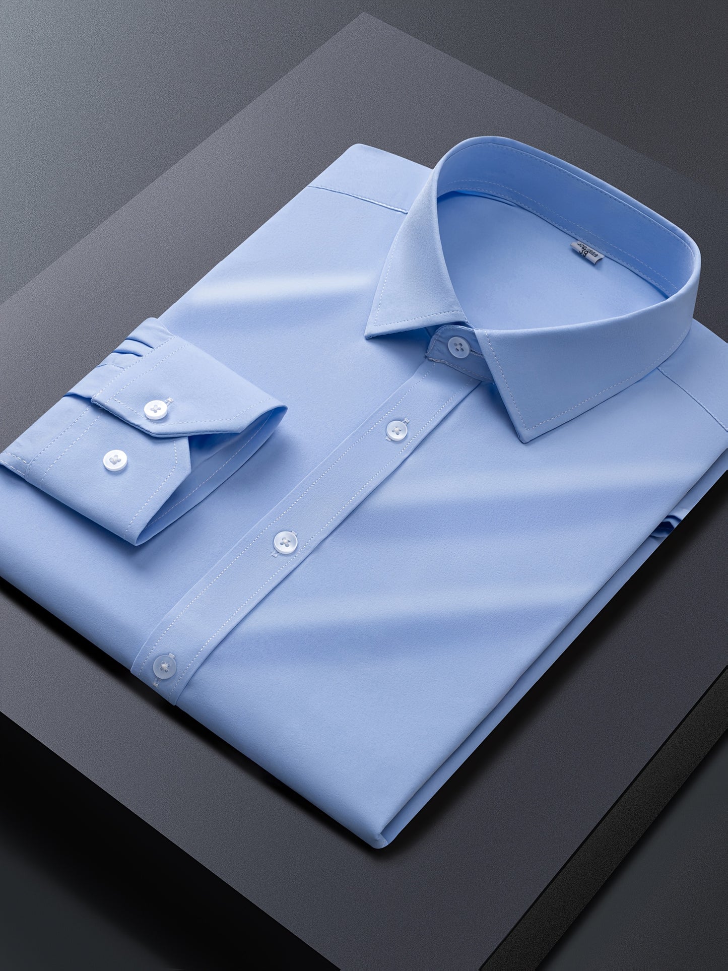 Men'S Long-Sleeve Button-Up Shirt Suitable for Semi-Formal Occasions in Spring And Summer Business Settings