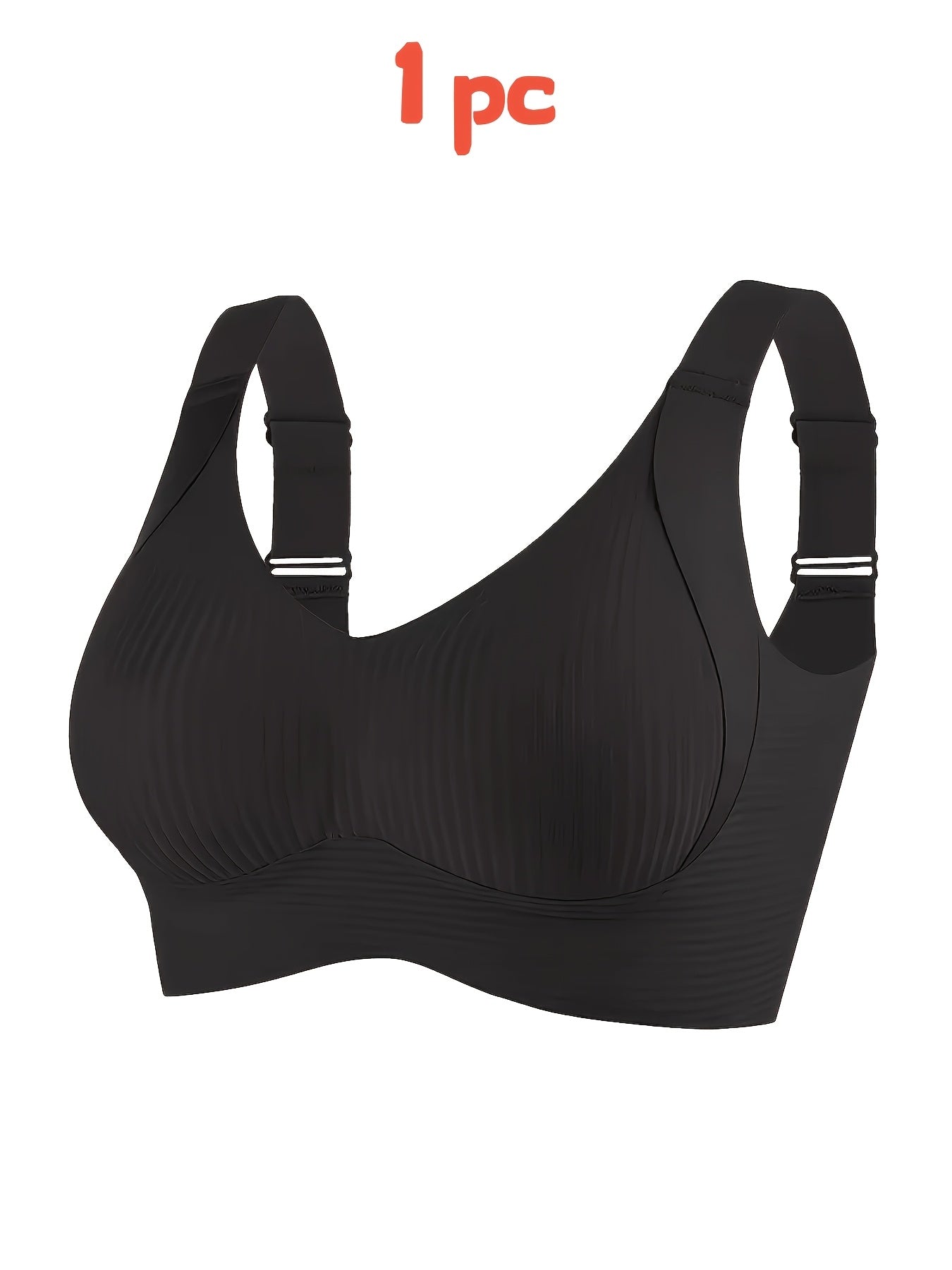1/2Women's Seamless Wireless Bra - Comfortable, Thin Design, Suitable for Chest Sizes, Full Coverage, Anti Sagging Lifting, Black, Collar Style, Nylon Material, Hand Wash Or Dry Clean, Collar Bra | Smooth Silhouette | Elastic Nylon Fabric