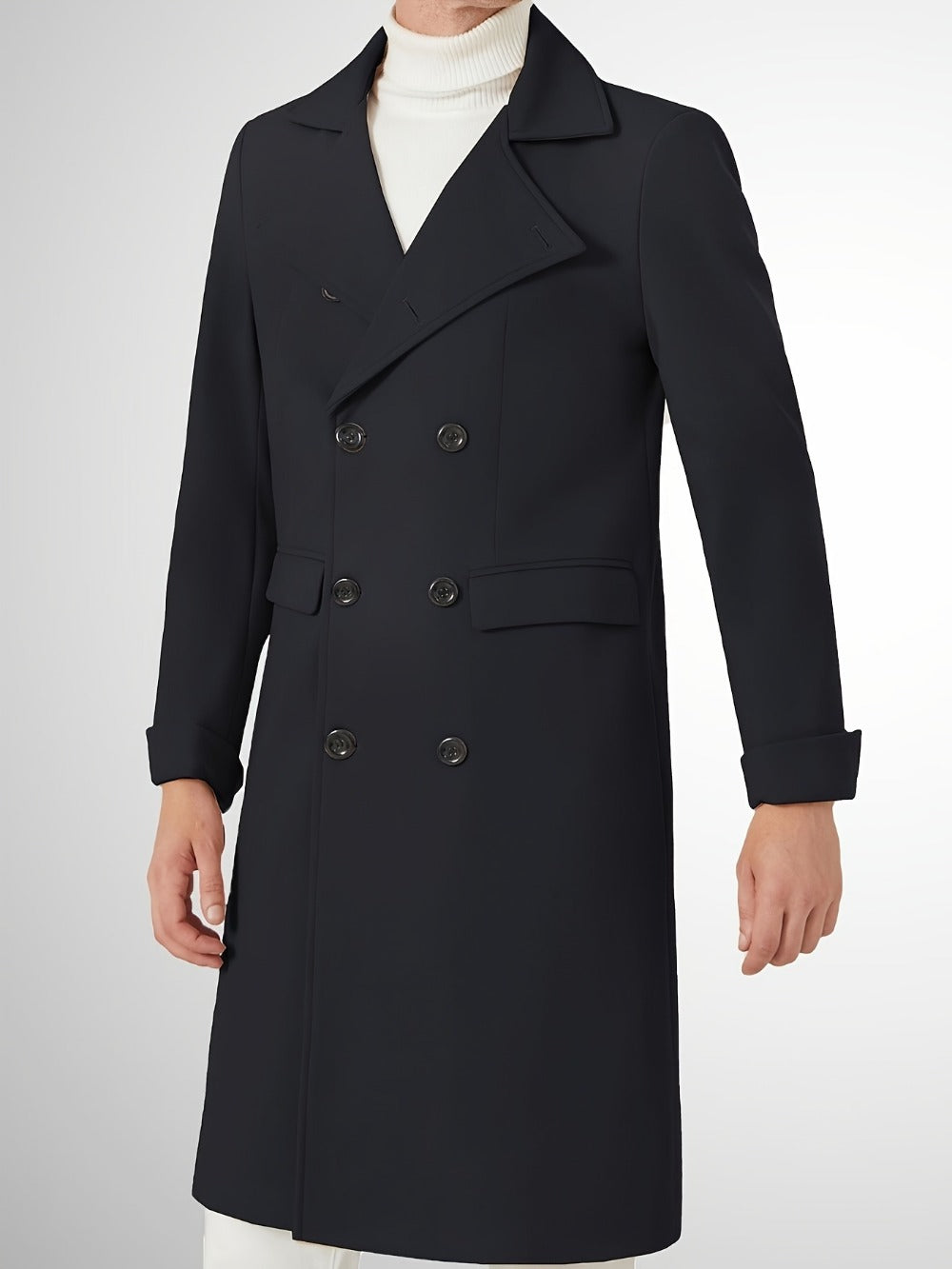 Men's Versatile Wool Blend Double-Breasted Coat