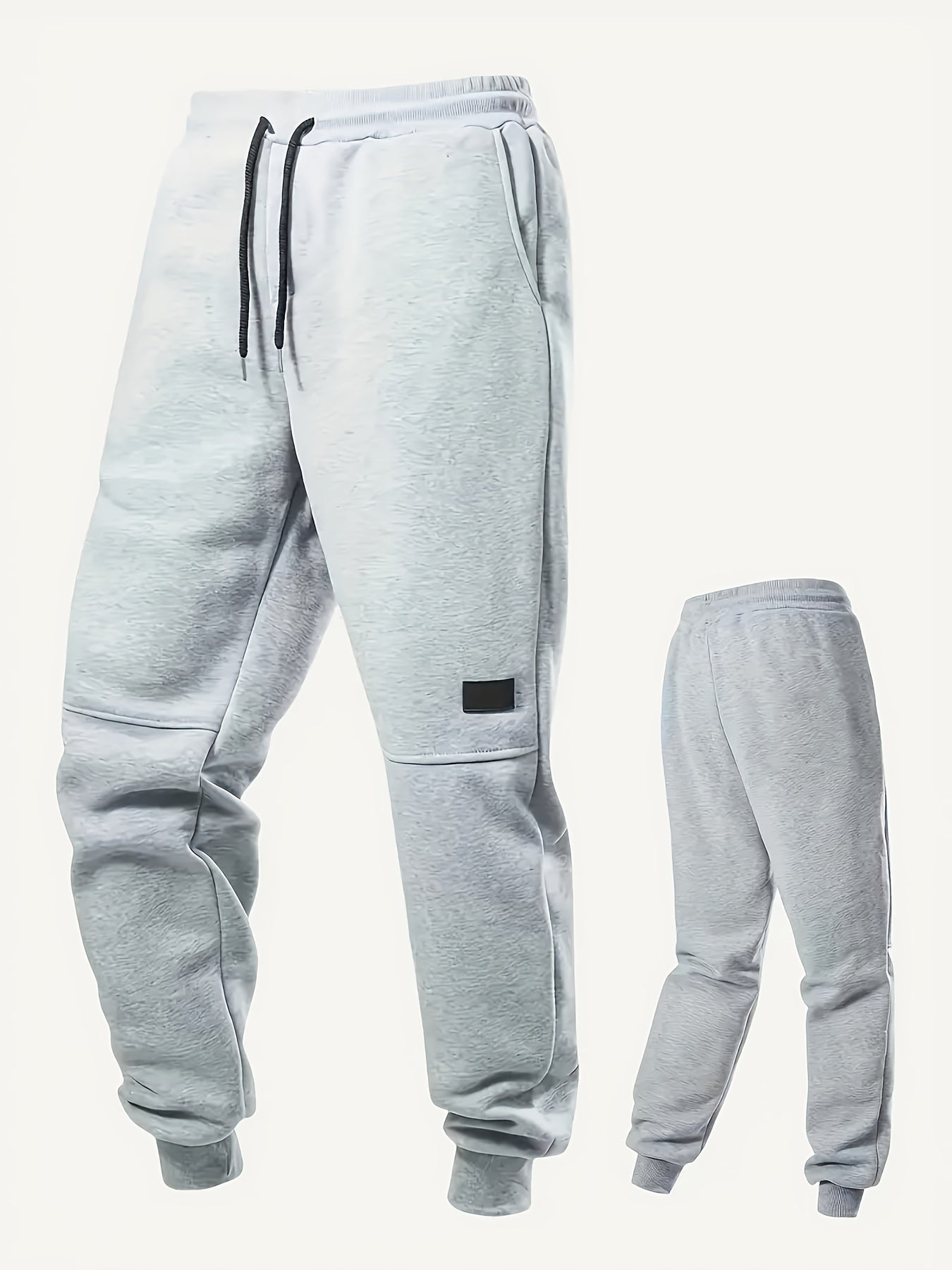 3pcs Men's Heavyweight Sweatpants Set with Lining, Thickened, Elastic Drawstring Waist And Side Pockets, Breathable Sweat-Absorbing Fabric - Autumn/Winter Casual Joggers, Available In Multiple Colors