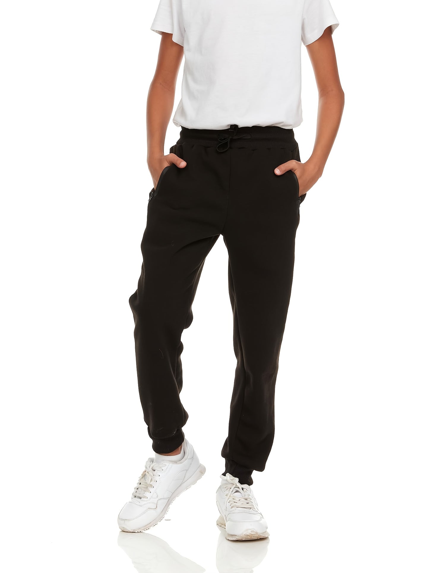3Pk Boys Sweatpants Athletic Workout Kids Clothes Boys Joggers Pants with Zipper Pocket And Drawstring Size 4-20, Perfect for Outdoor