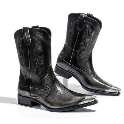 Men's Boots Vintage Casual Embroidered Pointed Toe Cowboy Boots