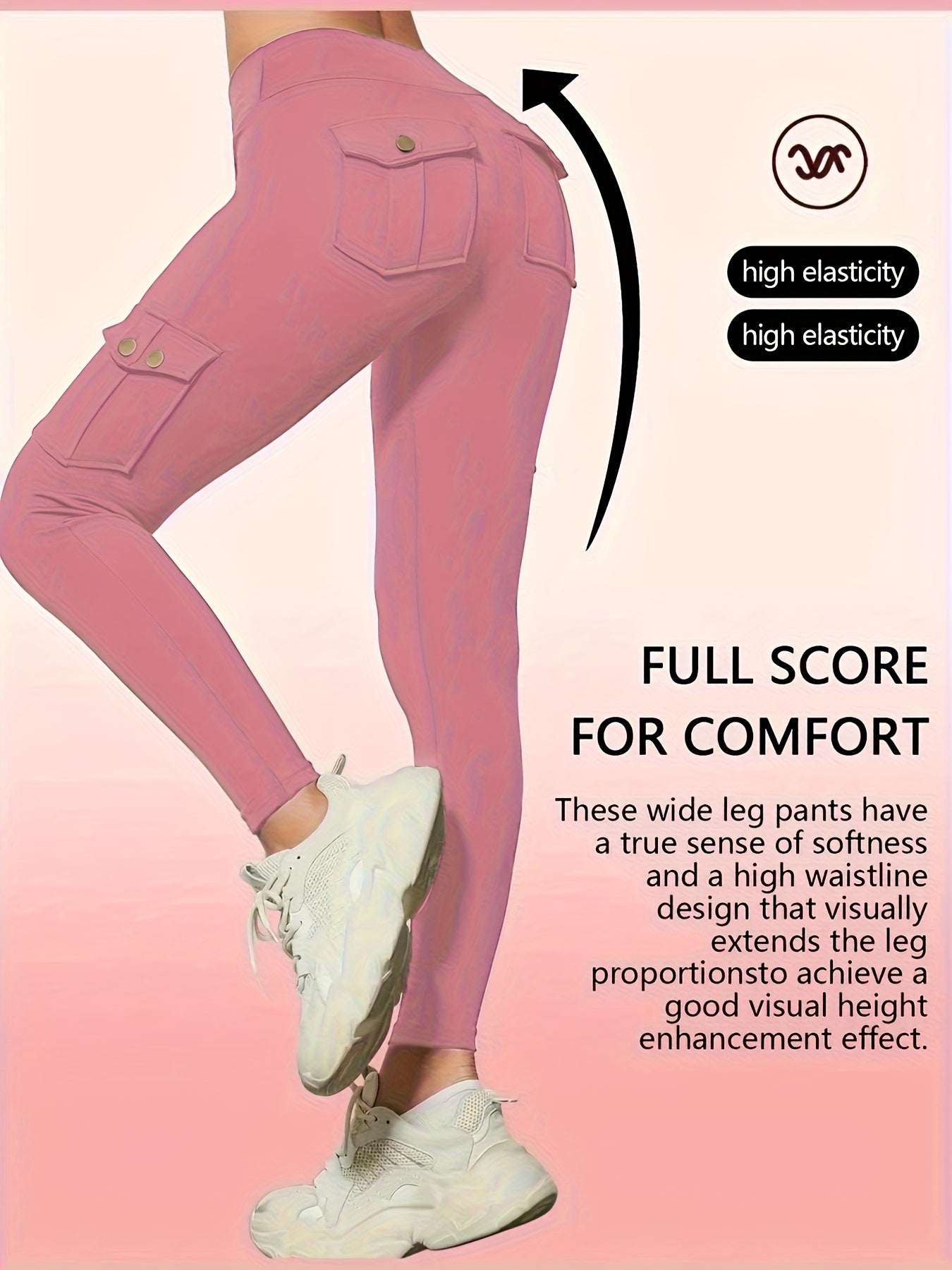 One Pair Of Women'S Slim Work Pants, With Multi-functional Pockets, High Elasticity. Aids In Tightening The Buttocks And Abdomen. Airtight Pants. Suitable For Outdoor, Home Use, Commuting, And Local Warehouse Direct Delivery.