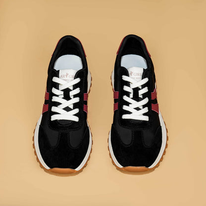 Women's Genuine Leather Chunky Lug Sole Lace Up Running Shoes Casual Designed Fashion Sporty Sneakers AA1127n