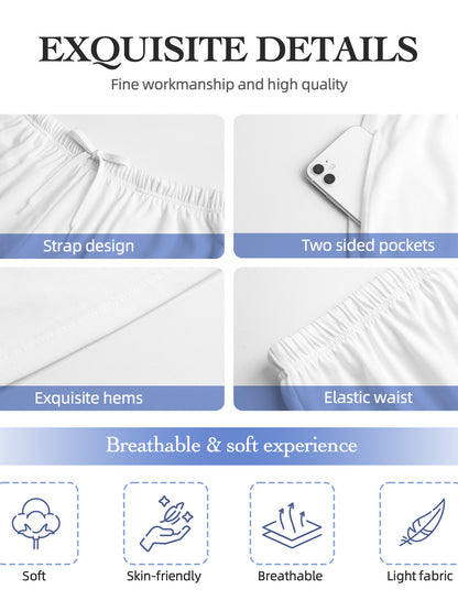Different Species of Fish Pattern Mens Fleece Pajama Pants, Warm Lounge Pj Bottoms for Men with Pockets Soft