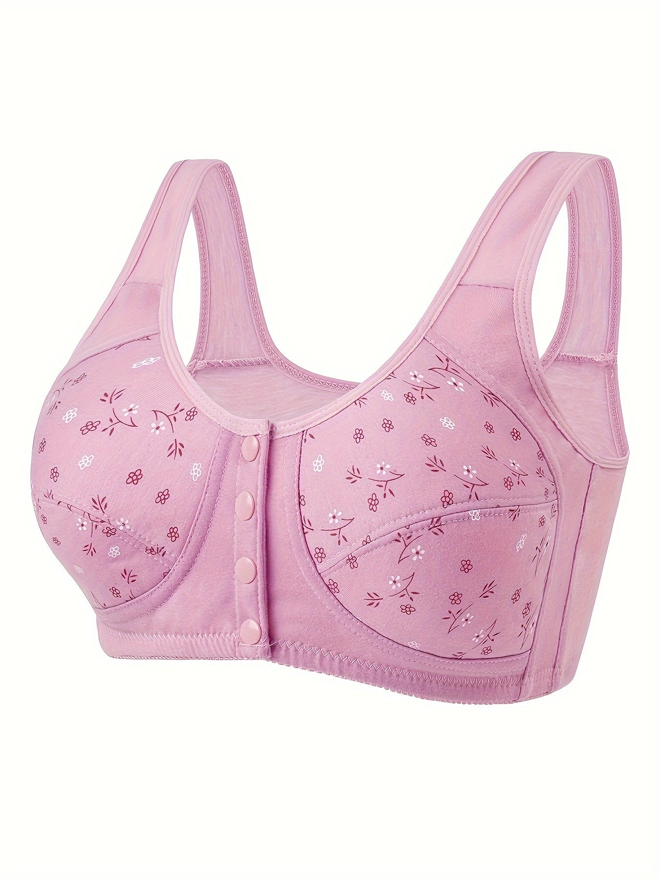 7pcs Women's Wireless Bra Matching Underwear - Seamless Breathable Front-Closure, Soft Comfortable Full Bust Coverage, Minimalist Elegant Non- Bra for Daily Wear, Suitable for