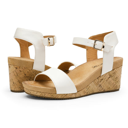 Women's Open Toe Buckle Ankle Strap Platform Wedge Sandals Durable Versatile Style for party, dance, shopping, walk, office, beach stylish look, Classic and versatile style Women Shoes, Womens Sandals