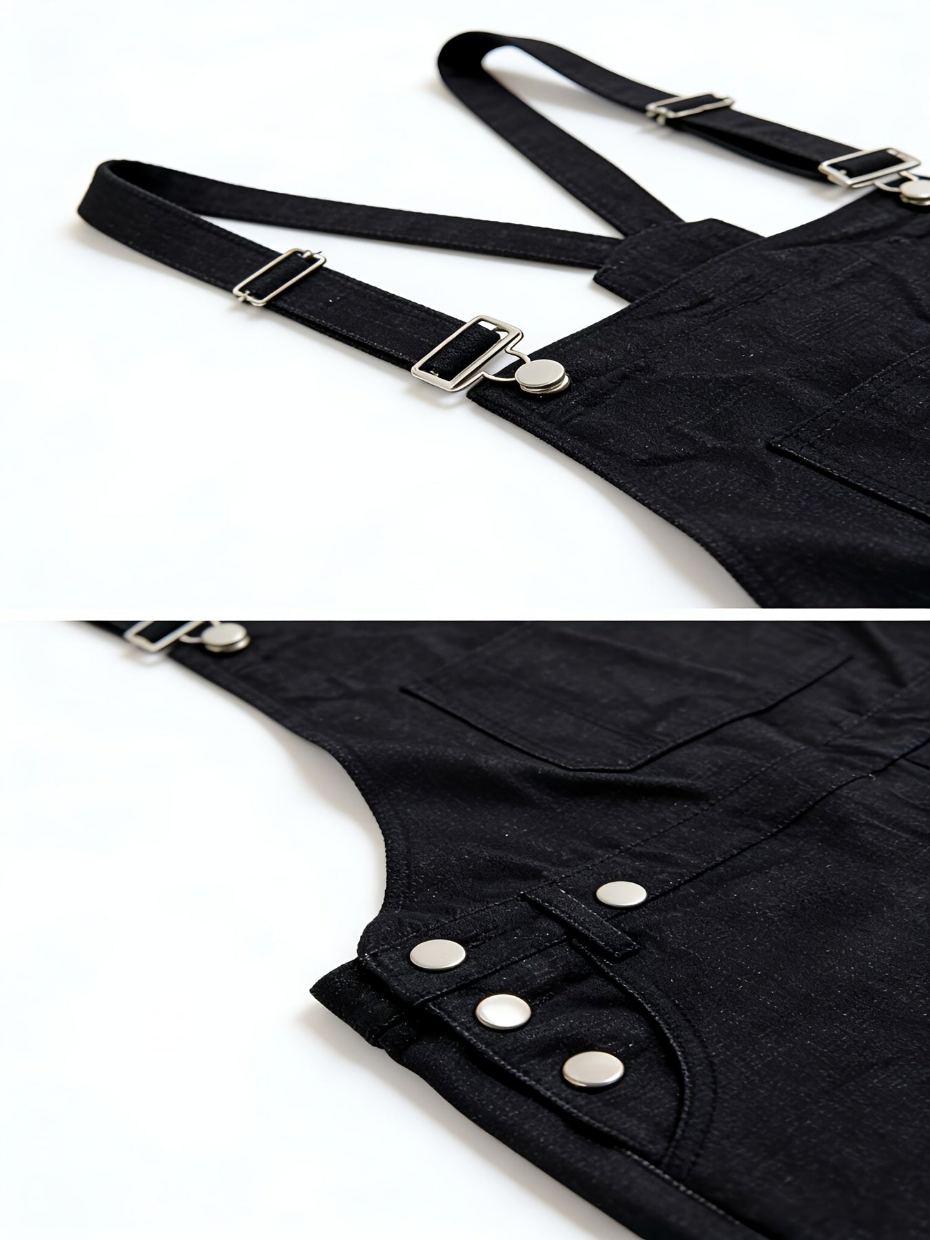 Plus-size Men's Loose-fitting Overalls, Suitable for Plus-size Men. Adjustable Straps, Durable Black Fabric, Suitable for Work And Outdoor Wear., PLUS SIZE