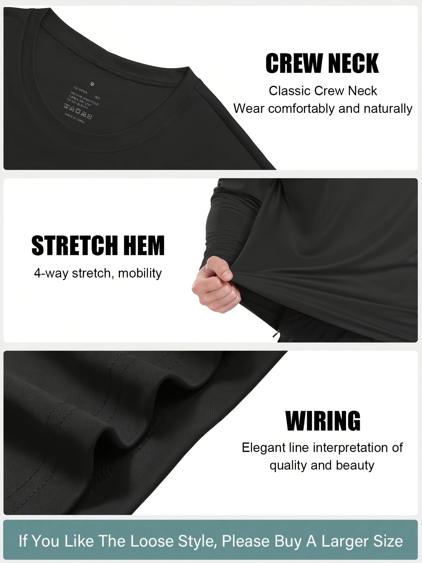 5-pack Men's Quick-drying Breathable Long-sleeve Sports T-shirts,, Suitable for Fitness, Commuting, Running, And Training