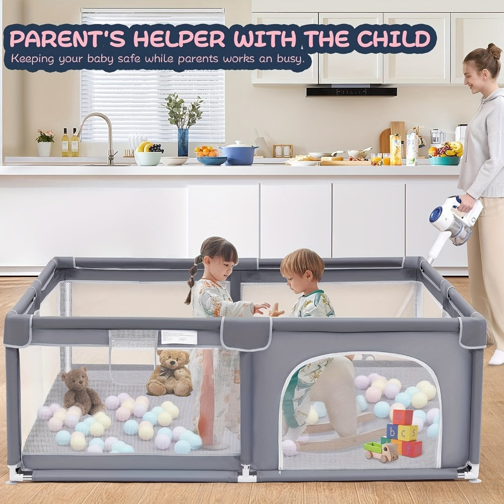 Large Breathable Mesh Baby Play Yard - Indoor and Outdoor Activity Space