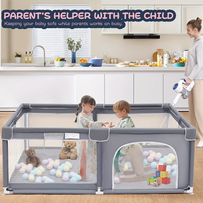 Large Breathable Mesh Baby Play Yard - Indoor and Outdoor Activity Space