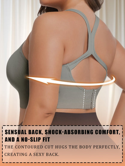 Women's Cross-Back Sports Bra - Seamless, Soft Support