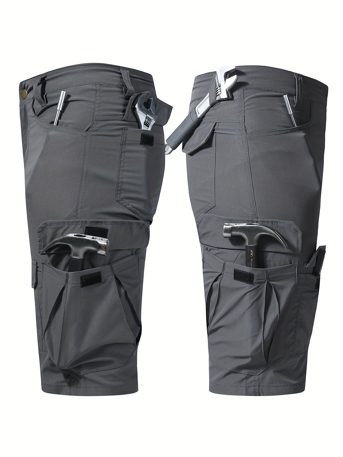 Plus Size Men's Outdoor Multi-pocket Tactical Overalls Shorts Are Suitable for Outdoor Activities Such As Mountaineering, Fishing And Camping., PLUS SIZE