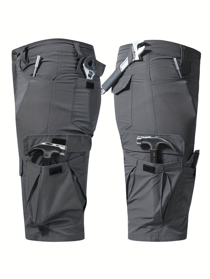 Plus Size Men's Outdoor Multi-pocket Tactical Overalls Shorts Are Suitable for Outdoor Activities Such As Mountaineering, Fishing And Camping., PLUS SIZE