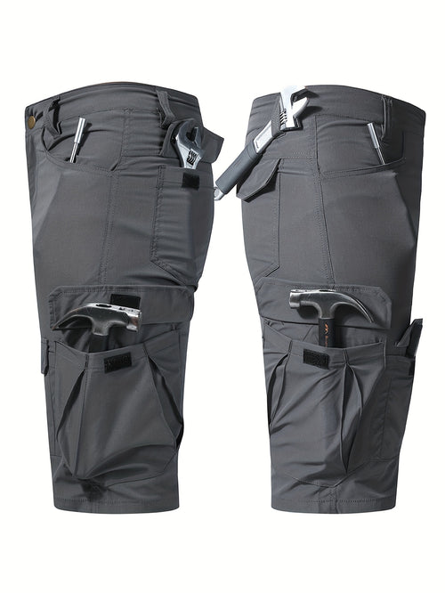 Plus Size Men's Outdoor Multi-pocket Tactical Overalls Shorts Are Suitable for Outdoor Activities Such As Mountaineering, Fishing And Camping., PLUS SIZE