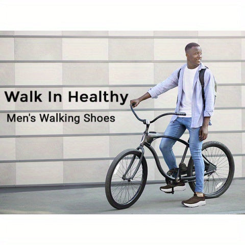 Mens Slip In Hands Free Shoes Wide Toe Box Arch Support Orthopedic Walking Sneakers Cushioned Thick Zero Drop Sole Metatarsal Pads