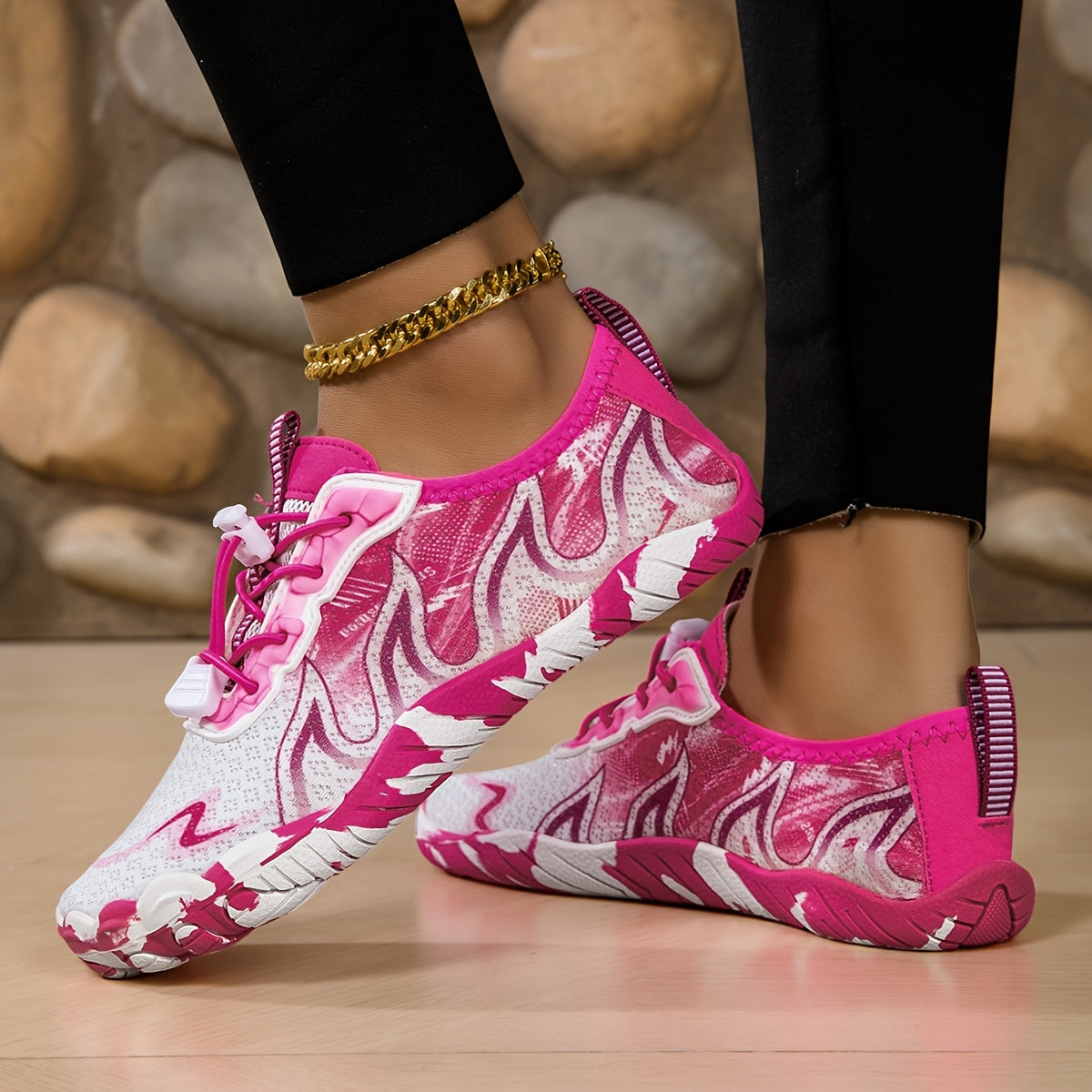 Women'S Hiking Barefoot Shoes, Women'S Water Shoes, Fitness Yoga Shoes, Anti-slip Outdoor Multi-functional Training Shoes, Lightweight Women'S Shoes, Quick-drying, Anti-slip, Breathable, Fabric Upper Design, Rubber Sole