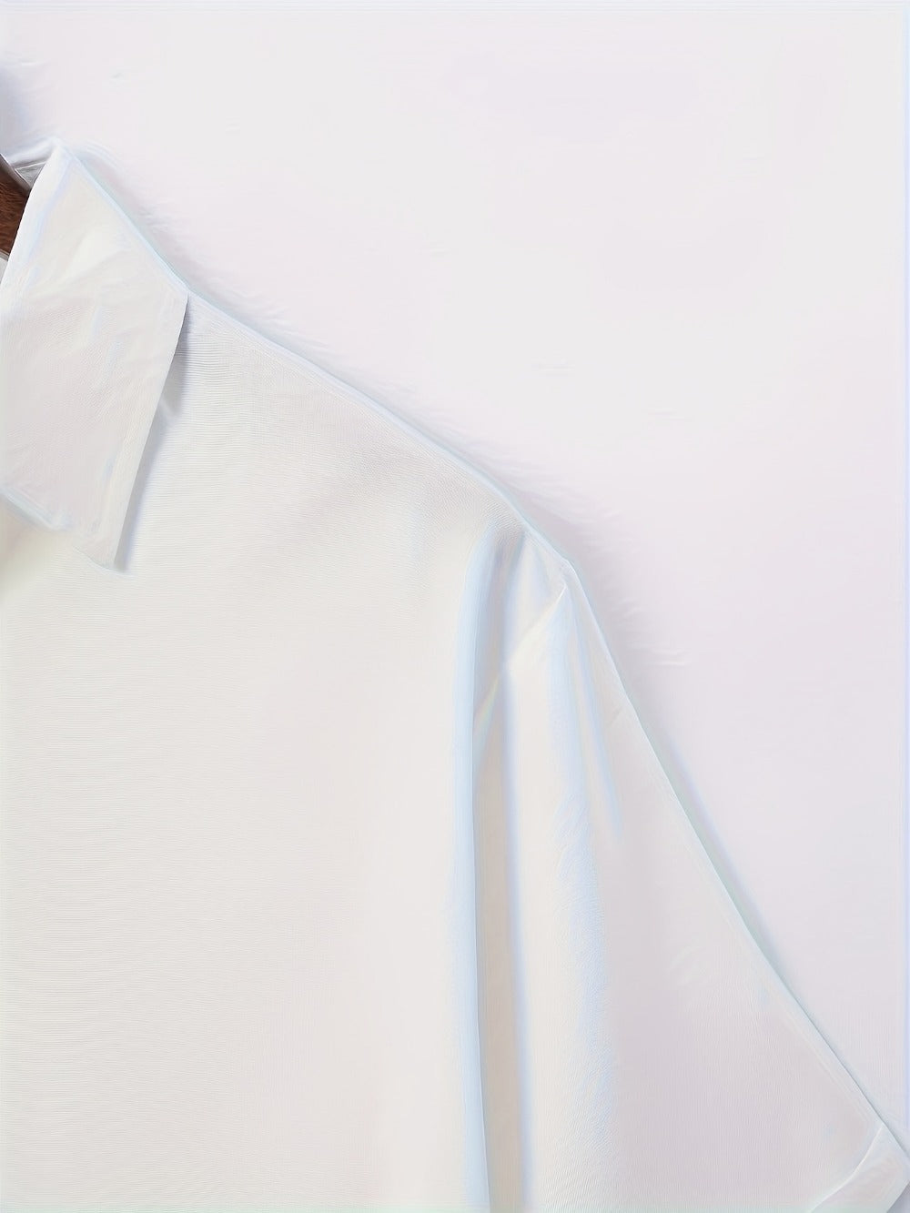 Men's Solid Color Shirt - Collared Short Sleeve 001061