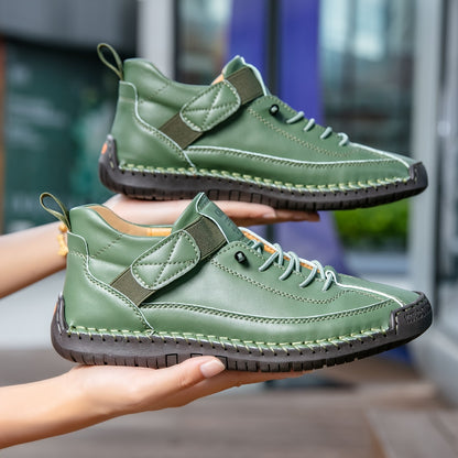 Comfort-Focused Women's Ankle Boots - Stylish Lace-Up Design, Retro High Top with Soft Sole for Enhanced Walking Comfort - Durable Outdoor Flat Hiking Shoes, Women Shoes
