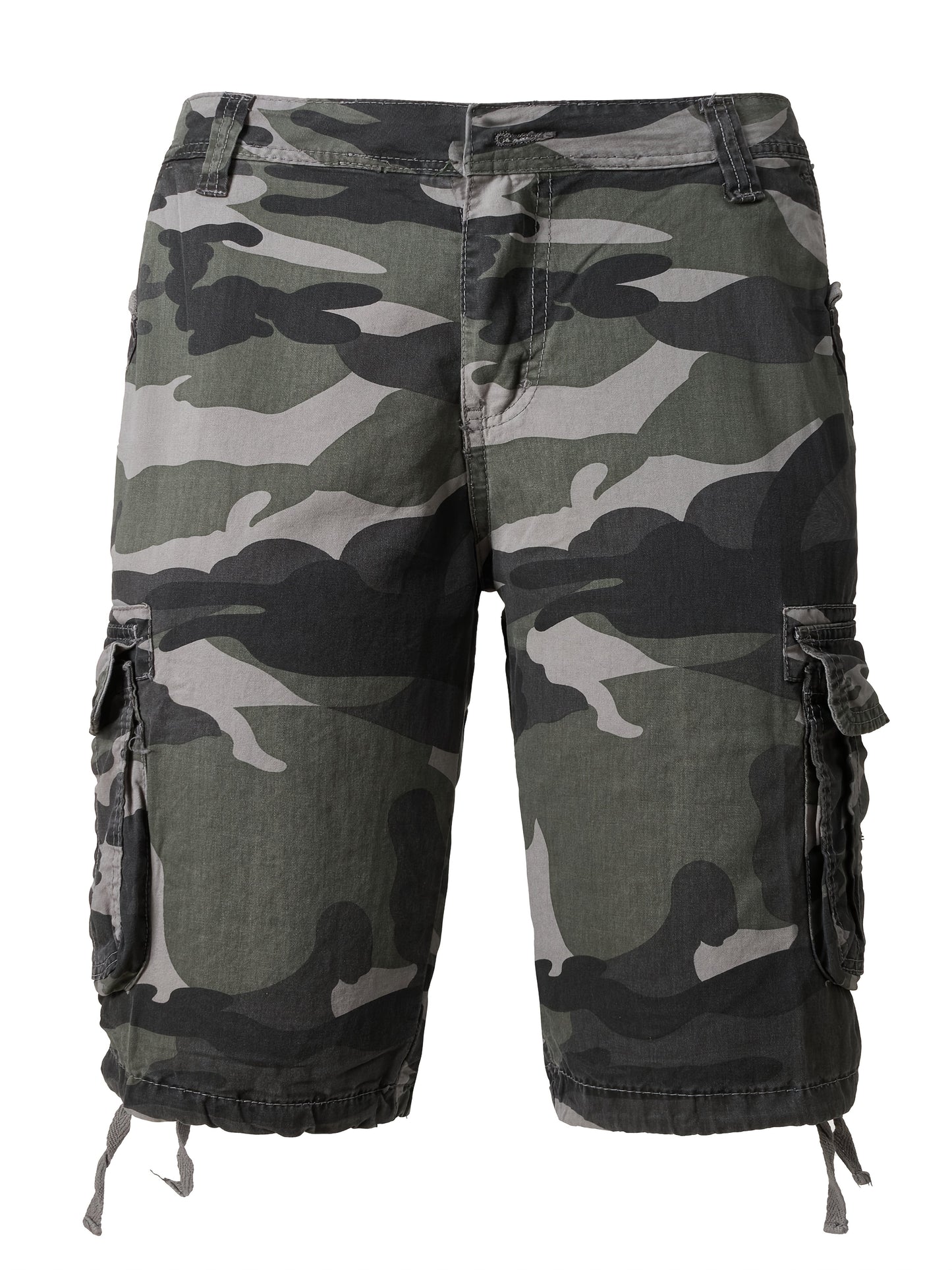 Men's Pure Cotton Washed Camouflage Outer Multi Pocket Workwear Shorts