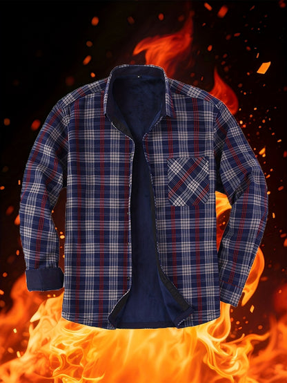 Unisex Lightweight Plaid Single-Breasted Jacket