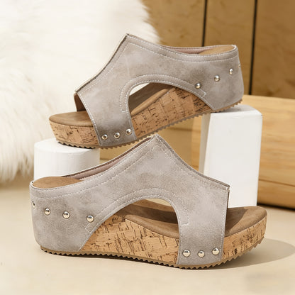 Women'S Retro Wedge Platform Slippers, Slip-on Sandals With Thick Sole, Comfortable And Elegant. Cushioned Sole Supports The Arch Of The Foot - All-season Beach Shoes, Women'S Sandals, High-heeled Sandals. Special Offer For Independence Day