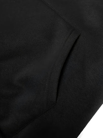 1 Piece I Love My King or I Love My Queen Hoodie - Bold and stylish black hoodie with decorative heart accents, perfect for couples to wear - Comfortably express your love and emotions, suitable for any occasion