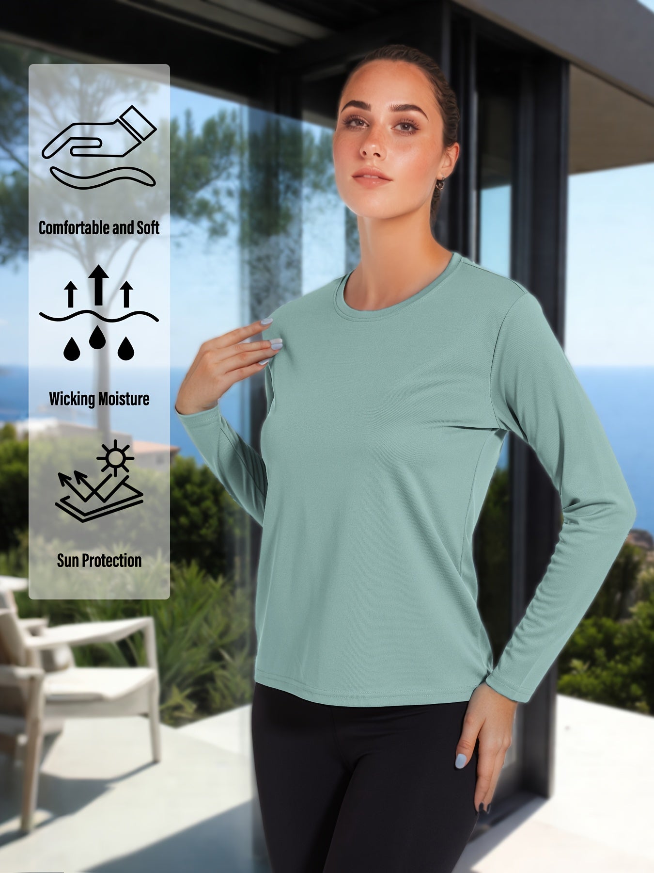 5pcs Women's Quick-drying And Breathable Long-sleeved T-shirt Set, Basic Base Layer for Training, Moisture-wicking, Women's S Tops, Suitable for Casual Attire.