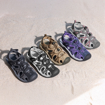 Women's Hiking Sandals Adventurous Summer Sports Shoes Outdoor Closed Toe Athletic Sport Sandals Comfortable Water Shoes Water-Friendly Beach Pool Vacation Fishing Boating Park Shoes