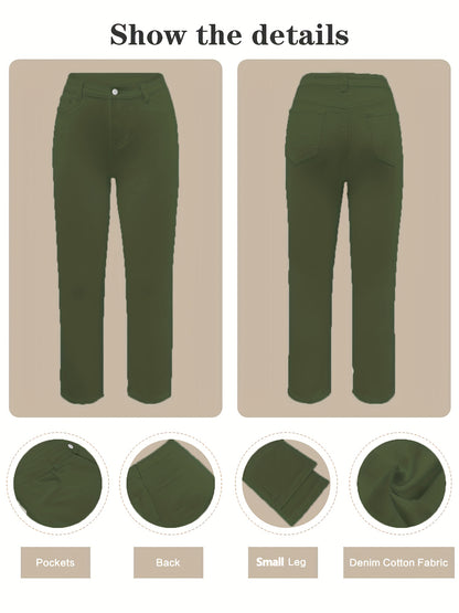 Womens High Waist Skinny Jeans Stretch Denim Pants Slim Fit Butt Lift Ankle Length Classic Solid Color Casual Street Style Daily Wear Breathable Soft Fabric Comfortable Pull On Design Figure Flattering Jeans for Women Stretch Fit High Rise Jeans